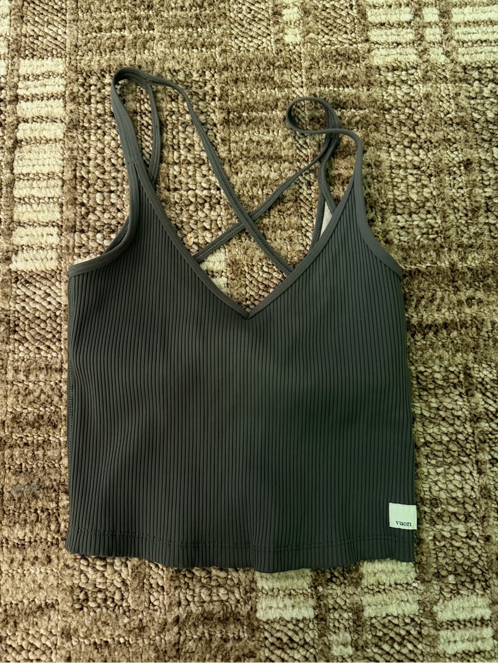 Vuori Rib Crop Tank Oregano Size XS